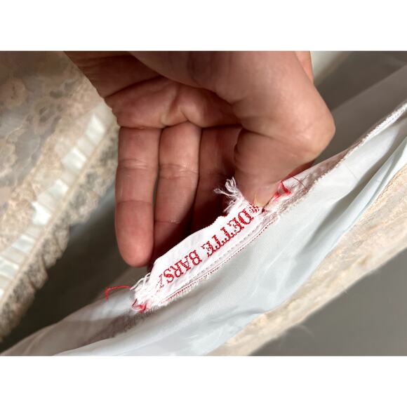 Vintage 60s Odette Barsa Lace Overlay Robe Dressing Gown M/L Fairy Coquette FLAW - Picture 3 of 15